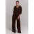 Refined Department wide leg pantalon met plooien – donkerbruin