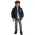 Minoti Gewatteerd baseballjack met afneembare capuchon voor jongens (Zwart)