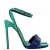 Saint Laurent Jane Enkellaarsjes met Enkelbandje in Groen en Blauw Leer