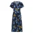 Marine Print midi-jurk met vlinderstrik