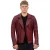 Heren slim-fit brando lederen bikerjack met dubbele rits-Caïro