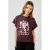 QS T-shirt met print en tekst – donkerrood