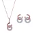 Orphelia ‘Carleen’ Dames 925 Sterling Zilveren Set: Ketting-Pendant + Oorbellen – Roze SET-7440