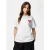 PIECES T-shirt met backprint met hartjes wit
