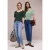 Street One Dames Shirt met hartvormige halslijn in een pak van 2 in Multicolour|Groen