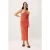 TRENDYOLMİLLA Dames Oranje Abstract Maxi Mouwloos Bodycon Jurken