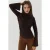 Gekaapte Halve Col Lange Mouw Slim Fit Top