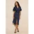 TRENDYOLMİLLA Dames Donkerblauw Effen Midi Kort Avond / Dagelijks Blousejurk Jurken