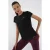 Dames Effen Korte Mouwen Rondhals T-Shirt