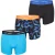 Happy Shorts Heren boxershorts trunks bladeren blauw/zwart 3-pack