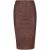 Hoge taille kunstleer kokerrok chocolade