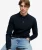 Woven Placket Grandad Top Relaxed Pasvorm Blauw