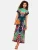 love & roses Jurk  navy / smaragd / mandarijn / pink
