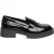 Steve Madden Dames Marina casual penny loafers van lakleer met lage blokhak (Zwart)