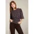LOLALIZA top met smockwerk en stippen – donkerbruin/wit