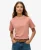 Superdry Vrouwen Core Boxy T-shirt met Losse Pasvorm en Borduursel Roze