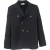 RED Valentino Double-Breasted Back Pleated Blazer in Black Wool