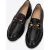Wittchen dames leren mocassins met gesp op platform, zwart, natuurlijk leer