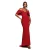 Maxi jurk met blote schouders en gedrapeerde mouwen dames Goddiva