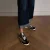 Manfield suède sneakers zwart/panter