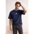 TRENDYOL MAN Heren Donkerblauw Dierenprint Kort Oversized T-shirts