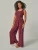YOU LOOK PERFECT Huispak ‘LOUNGEWEAR SET  – Top Blossom & Pants Bailey’  bordeaux