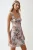 Bodycon Mini Jurk met Vierkante Kraag en Bloemenprint
