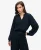 Superdry Vrouwen Blouse met Lange Mouwen, Smokwerk en Kanten Randen Blauw