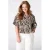 MS Mode top Plus Size met zebraprint – bruin