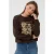 Kaffe sweater met borduursels en print – donkerbruin