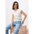 TRENDYOLMİLLA Dames Ecru Effen Kort Getailleerd Blouses