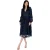 Maya Deluxe Dames/Dames Floral V Neck Midi Dress (Marine)