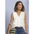 Top met V-hals en decoratieve knoopsluiting