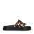 Sacha slippers met panterprint cognac/zwart