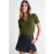 TRENDYOLMİLLA Dames Kaki Effen Kort Getailleerd Blouses