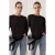 TRENDYOLMİLLA Dames Zwart Effen 2-pack Lang Oversized T-shirts