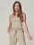 YOU LOOK PERFECT Gebreide top ‘TOP BLOSSOM – Geripptes Merino Top mit Rundhals’  taupe