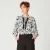 Tulpen mouwen blouse met monochrome bloemenprint en contrasterende halslijn