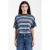TOPSHOP gestreept T-shirt lichtblauw