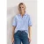 Street One Dames Chambrayblouse met korte mouwen en overhemdkraag in Blauw