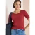 Cecil Dames Basic Shirt met ronde hals in effen kleur in Rood