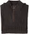 Fellows United Half Zip Pullover Half Zip Plated Tuck Knit Dark Brown  3XL