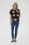 Mouwloos shirt Loose fit Black / Peach Flower Print floral