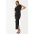 Geweven Midi Wikkeljurk met Asymmetrische Kraag en Splitsdetails