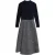 Ted Baker Abieb Polo Neck Knit Bodice Navy Midi Dress