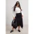 Trendyol Curve Dames Zwart Effen Midi Skater Grote maten Rokken