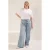 Trendyol Curve Dames Donkerblauw Effen Wijde pijp Hoge taille Grote maten Jeans