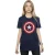 Marvel Dames/Dames Avengers Captain America Gekrast Schild Katoenen Vriendje T-shirt (Marineblauw)