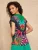love & roses Shirt  navy / lichtblauw / groen / oranje