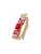 Lucardi Ring  goud / rosa / rood